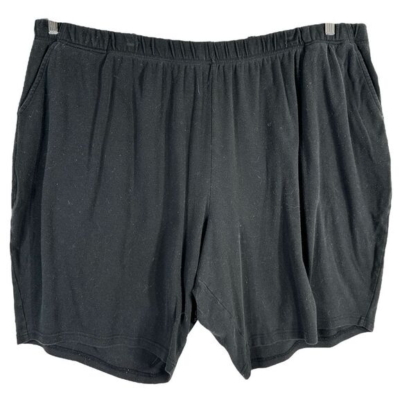 Roamans Plus Size 5XP Shorts 38W 40W Black Elastic Waist Pockets Petite 1239 - Picture 1 of 8